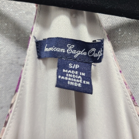American‎ Eagle Floral Purple Halter Maxi Dress Sz Small - Picture 3 of 16